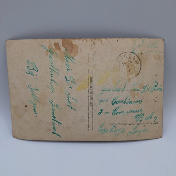 Idylle Sous Bois Antique Postcard Lover Scene French Writing Sentimental Wedding - Picture 2 of 9